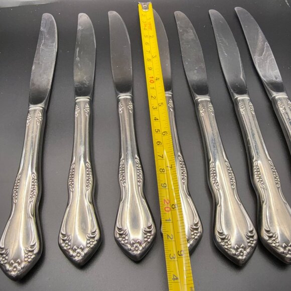 Oneida Mansfield Place Silverware Set of 7 Knives Vintage Floral Design - Picture 4 of 4